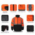 Hi Vis Fleece Lined Bomber Safety Jacket