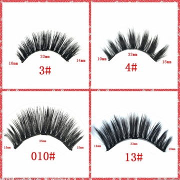 Three pairs magnetic eyelashes in silver box