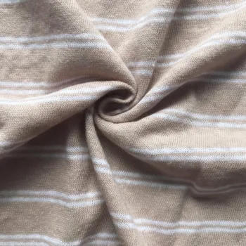 Khaki white stripe linen fashion shirt  jersey
