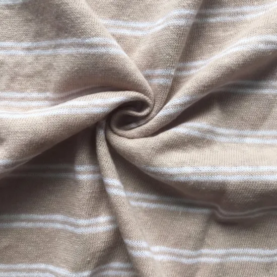 Khaki white stripe linen fashion shirt  jersey