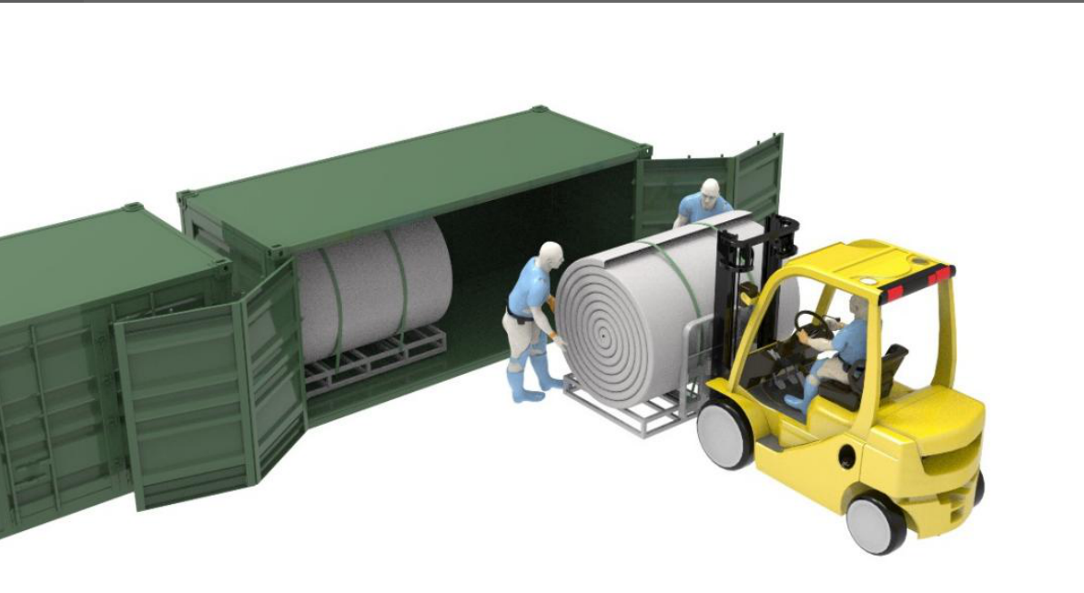Taking out the inflatable structure main body for transport