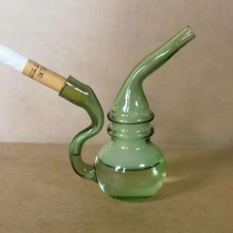 Colorful Print Glass Water Smoking Pipes Shape Hookah