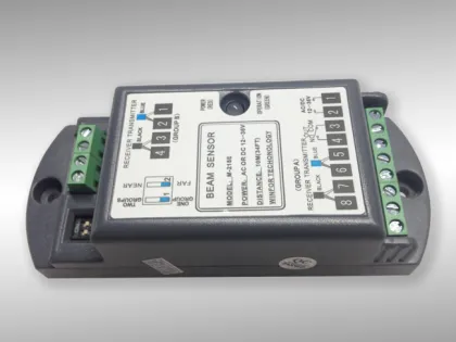 Automatic door on door safety beam sensors