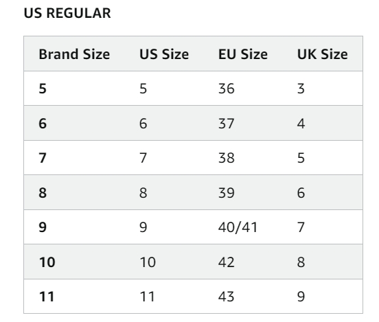 Women Size Chart