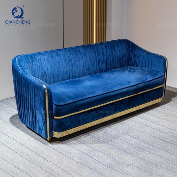 Sofa Pereka Itali Premium yang ditetapkan dengan keluli tahan karat dan kain pelapis kain dalam gaya Arab Saudi untuk Pakistan