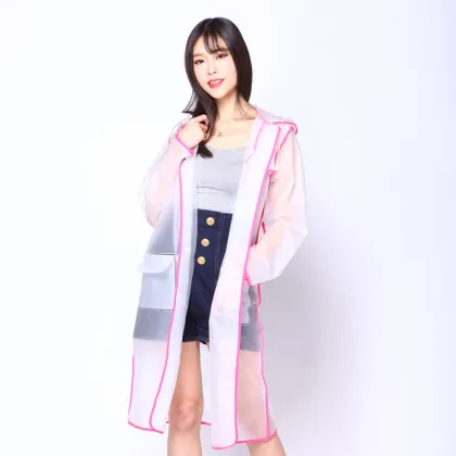 Transparent Material Jumpsuit PVC Raincoat Poncho 2017