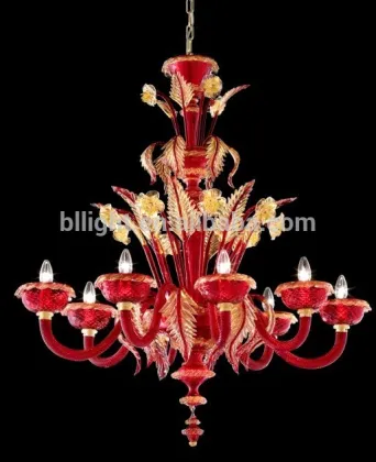 Vintage decorative red lamp murano wedding decorations