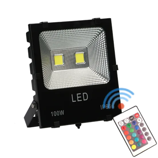 Waterproof RGB Outdoor Flood Light with Control - Reflector 100W/IP68/200W Anti-Glare Aluminum Stadium Tower Security Light