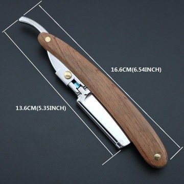 Wooden Handle Polish Men's Straight Shaving Razor
