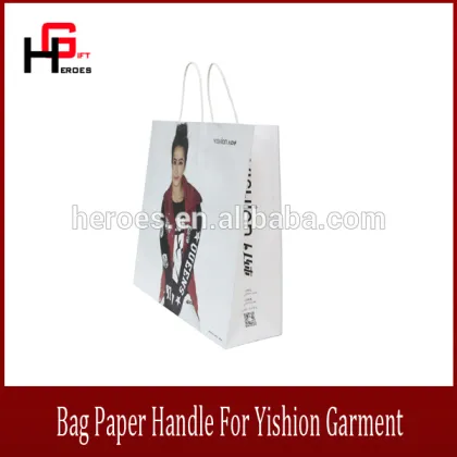 Trade Assurance Luxury Customized Packaging Bag Paper Handle For Yishion Garment