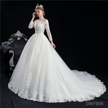Luxury Crystal Long Tail Ball Gown Second Hand Wedding Dresses for Women