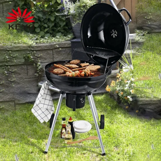 Barbacoa circular ahumeante Trolley Barbecue Outdoor Charcoal Kettle BBQ Grills