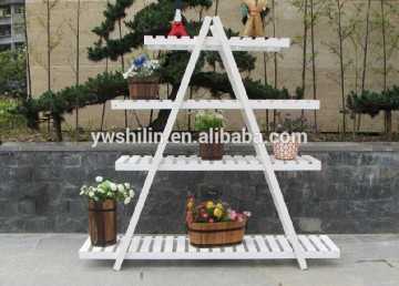 Triangle wooden flower stands / wooden flower pot stands / wooden flower bucket stands / wooden flower stands sale