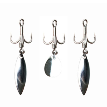 High Carbon Steel Treble Hook with Spoon Bait 4# 6# Fishing Tackle