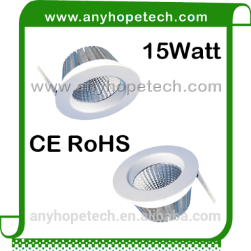 Super bright 1300Lm 15W COB Dimmable LED downlight