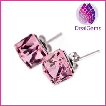 Fashion 925 sterling silver big shining crystal earring stud