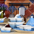 Ocean Dolphin design dinner wholesale ceramic dinnerware