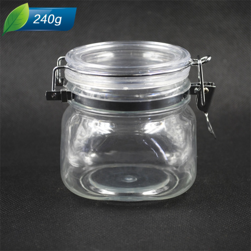 Trasparente guarnizione pentola 240g PET Jar facciale maschera vaso Store Food Packaging lattine