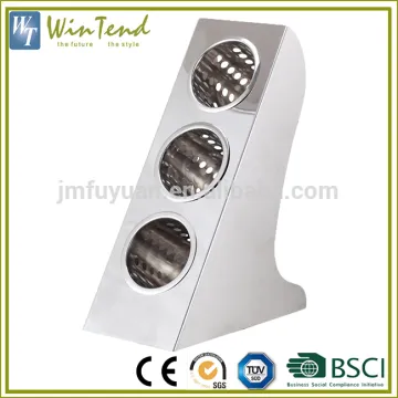 Flatware dispenser organizer space saving vertical fork & knife stainless steel cutlery holder