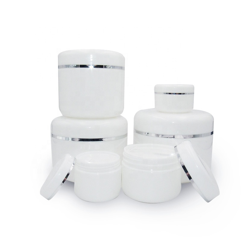 Großhandel kosmetische Verpackung Doppelwand 10 g 25g 30g 60 g 80 g 100 g 120 g 200 g 300 g leere weiße Gesichtscreme Plastikglässe