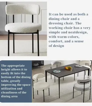 Modern Fabric Metal Frame Dining Chair