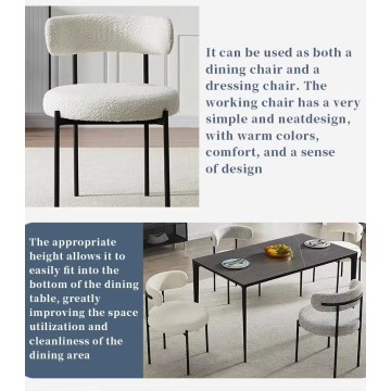 Silla de comedor moderna con estructura de metal de tela