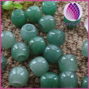 15x17mm green aventurine pony beads with 6mm hole