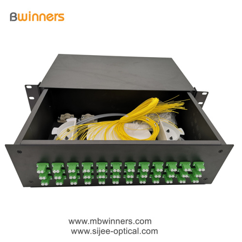 3U 72 แกน LC แผงแพทช์กล่องเลิกจ้างไฟเบอร์ออปติกเพล็กซ์