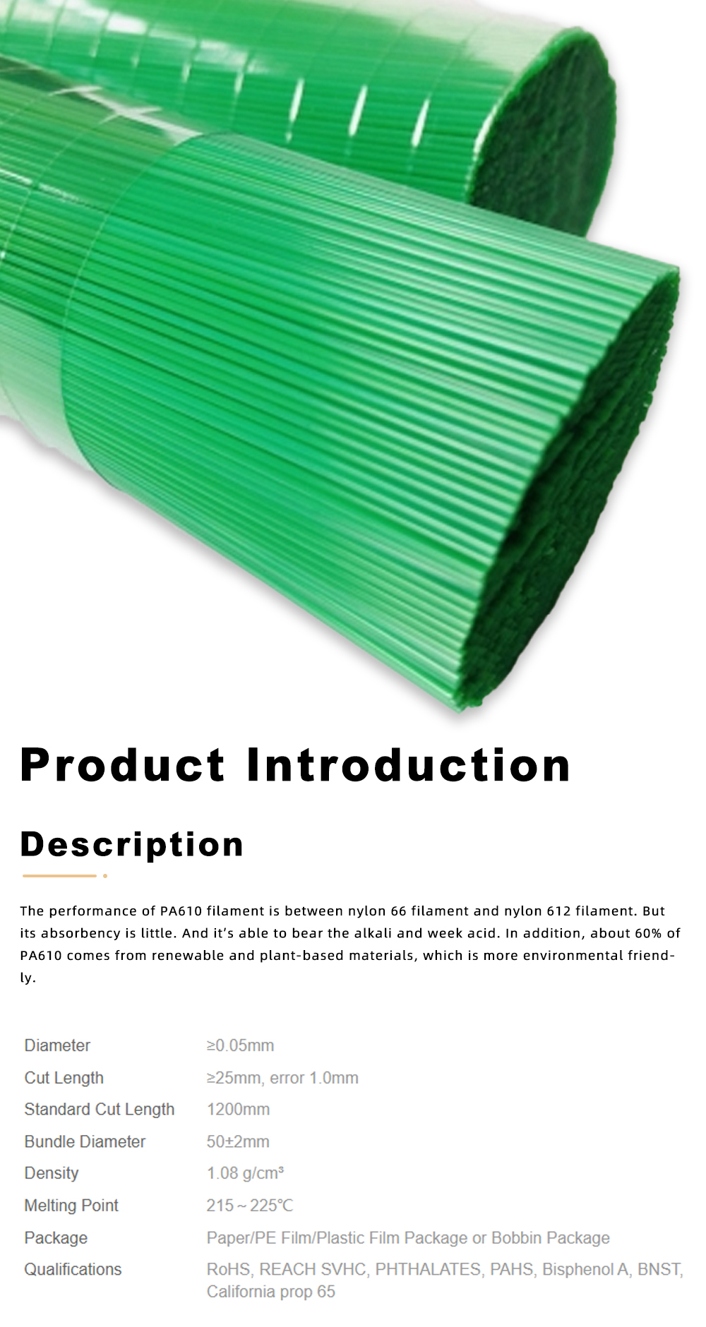 Green Nylon Filament for Industrial Use x