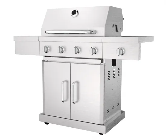 Four Burner Gas Barbecue With Side Burner