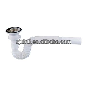 Stainless Steel Kitchen Sink Basket Strainer with Flexible Hose, 1-2/4" Strainer Head of Sink Drainer