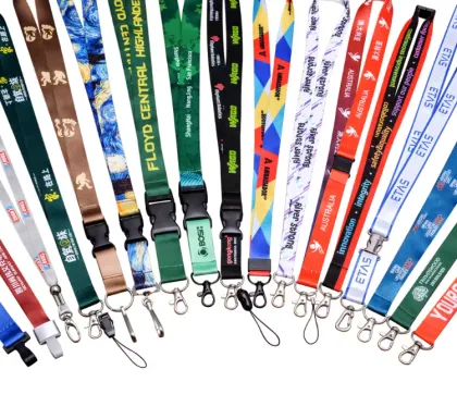 Custom logo lanyard polyester lanyard woven lanyard