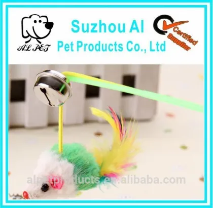 Long Wire Dangle Faux Mouse Pet Teaser Wand Cat Toy