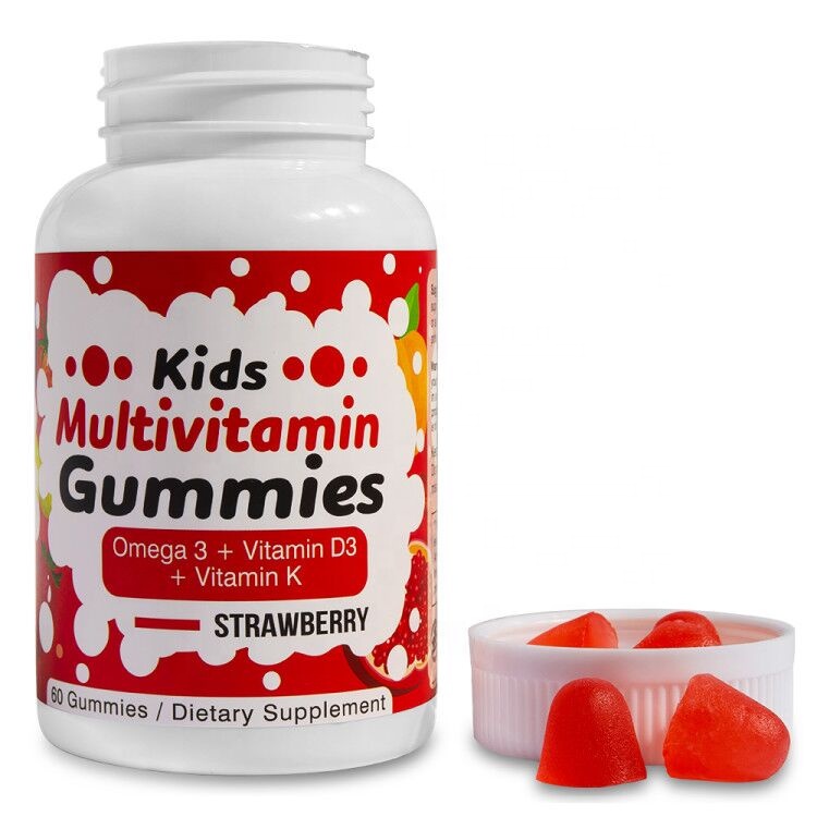 OEM/ODM Vegan Gluten Free Dietary Supplement Omega 3 Organic Immune Support Vitamin D3 Kids Multivitamin Gummies