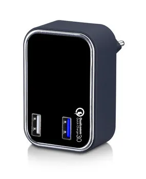 23w Quick Charge 3.0 2- outlet USB Wall Charger, PowerPort Speed 5 for Galaxy/ Plus/Note with KC certificate