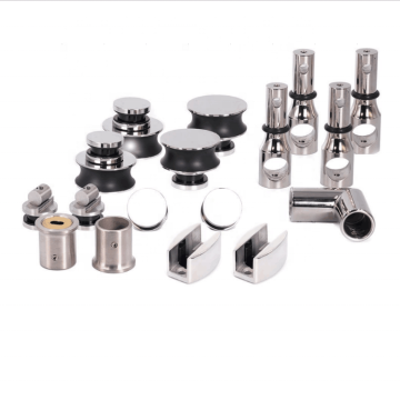 Guida 561025 Kit porta scorrevole per porte scorrevoli in vetro in acciaio inossidabile di grado commerciale: accessori per la doccia