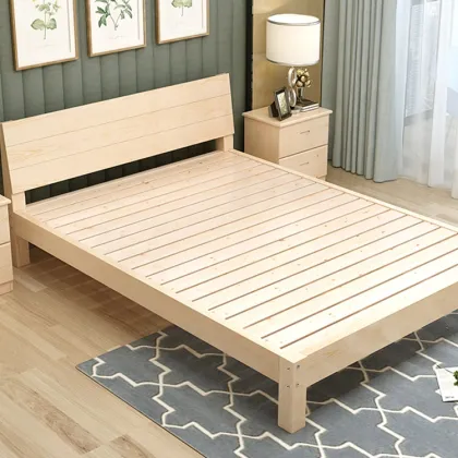 Reclaimed Wood Platform Pine Wood Bed