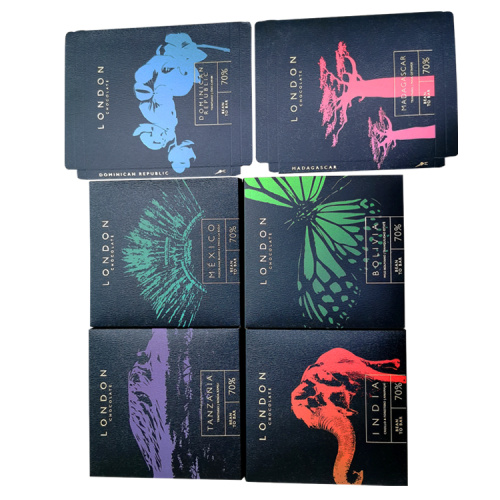 Luxury black color chocolate packaging folding card box