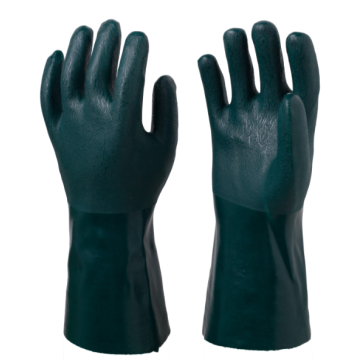 Anti-slip Green PVC coated Gloves