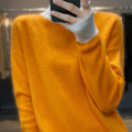 Halvturtleneck enkel färgblock tröja tröja