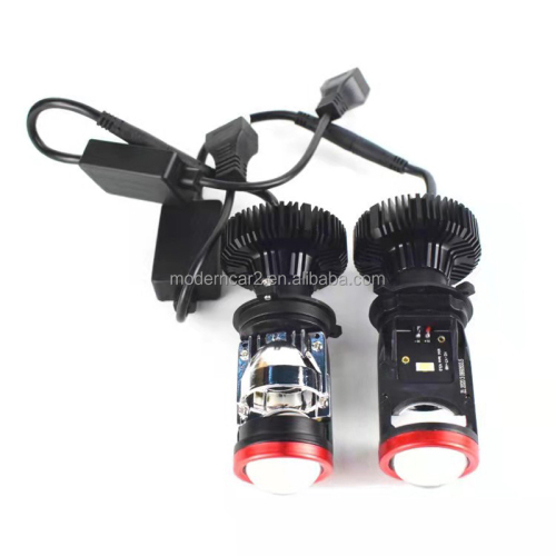 130W Y7 H4 LED Headlights with Mini Projector Lens - 6000K 12V High/Low Beam Auto LED Lights