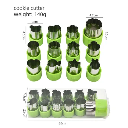 Stainless Steel Animal Shape Cookie Cutter Set - 12pcs Bakeware Tools
