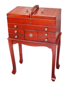 Standing Wooden Sew Box with Legs