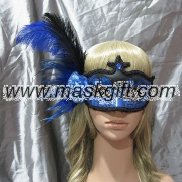 Hot sell new year blue with black masquerade mask