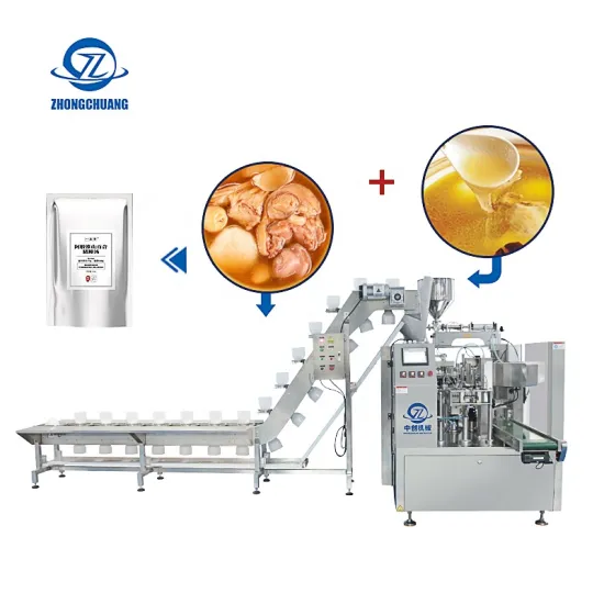 Automatic Rotary Retort Pouch Packing Machine for Bowl Conveyor Feeding Ready-to-Eat Food and Simmer Sauce