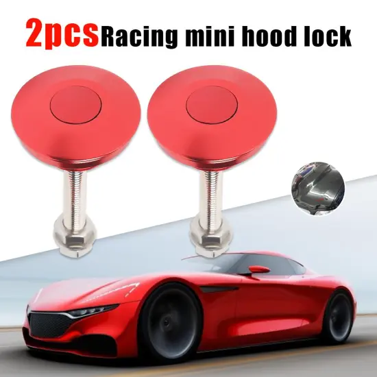 2pcs 63mm/2.5 inch Push Button Hood Pins Engine Bonnet Practical Protect Engine Compartment Quick Latch Lock Clip Kit