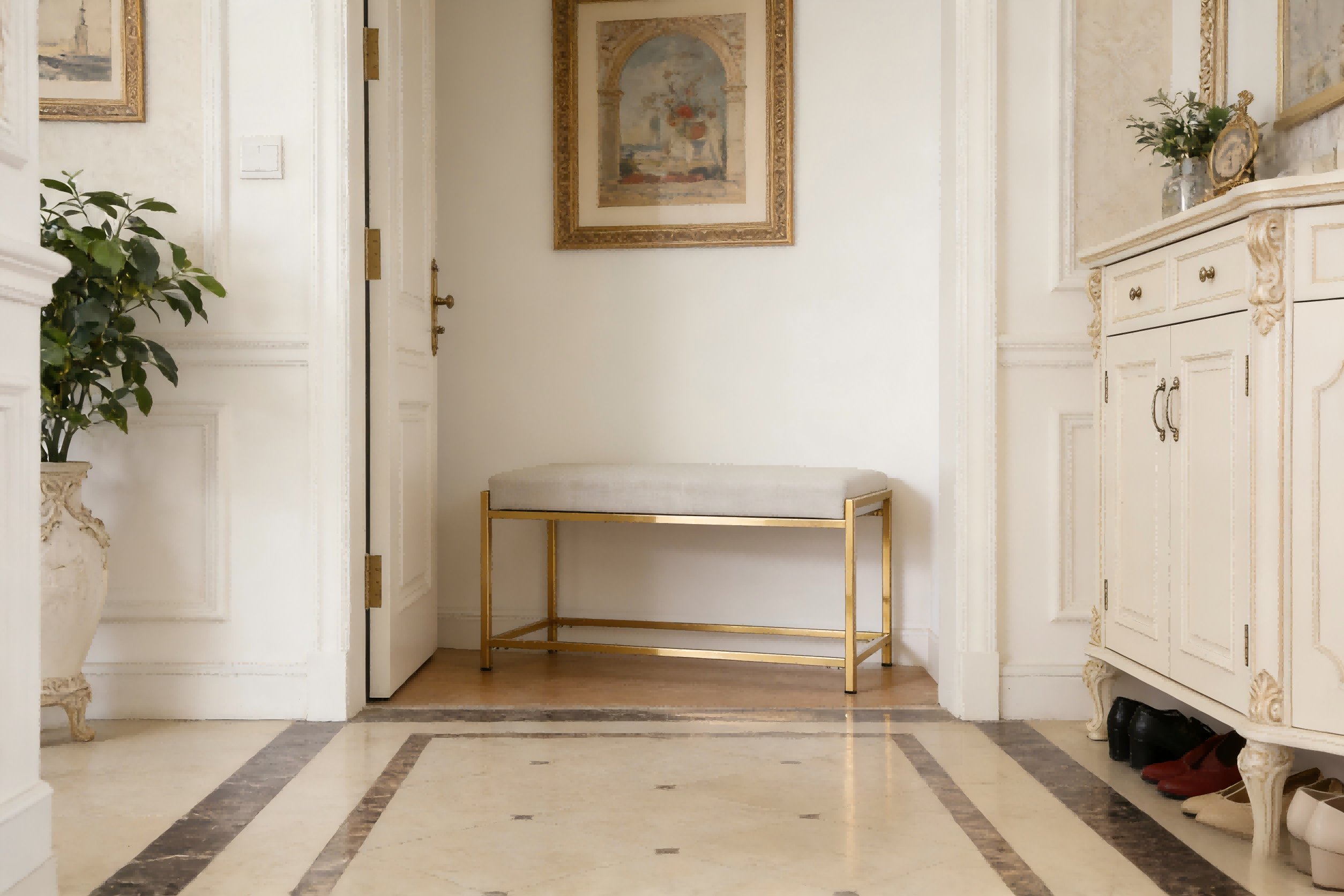 TL-AB04G Fabric Upholstered Bench 3