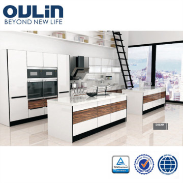 2020 Oulin modern design glass door kitchen cabinet for sale