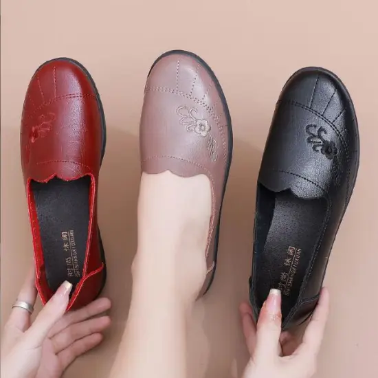 Square Toe Comfortable Leather Women's Ballet Shoes