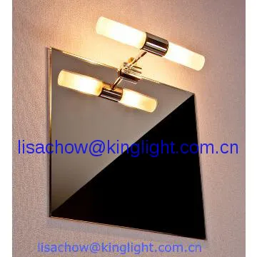 Polished Chrome Bathroom Wall Lights with Opal Glass Diffuser